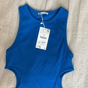 Zara Mini Cut Out Ribbed Dress SZ L